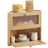 MOEPISY Corner Bread Box for Kitchen Countertop, Double Layer Bamboo Bread Storage Container with Wavy Windows - 2 of 4