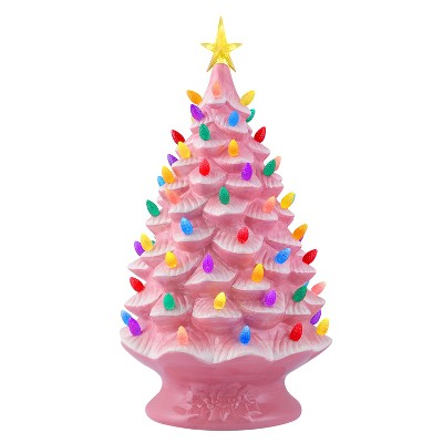 Mr. Christmas Nostalgic Ceramic Led Christmas Tree - Pink - 24