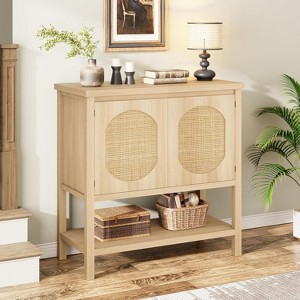 COZONY Farmhouse Console Table with 2-Door Storage and Shelf, Rustic Entryway Sofa Table Coffee Bar for Living Room - 1 of 4