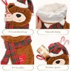 Aoibox 21 Inch Red White Polar Bear Christmas Stocking Plush Velvet Personalized Fireplace Hanging Holiday Decor 1 Piece - 2 of 4