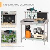 Dracelo Outdoor Wooden Potting Bench Table with Removable Sink, Garden Work Bench with Chalkboard, Drawer, Open Shelf Storage, Light Gray - 4 of 4