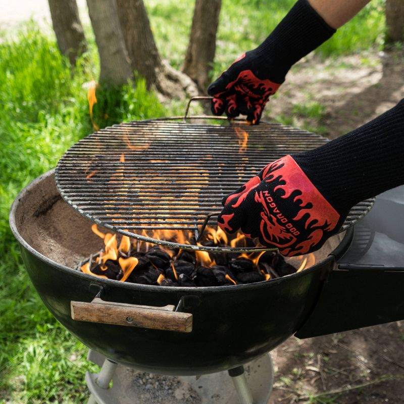 BBQ Extreme Heat Resistant Grill Gloves Black - BBQ Dragon, 5 of 9