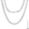 Steeltime unisex sterling silver curb link chain necklace 24". Color Options: Silver, Gold, Two-Tone - 3 of 3