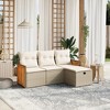 vidaXL Garden Sofa Set Beige PE Rattan Medium Modular Garden Sofa Set - 2 of 4