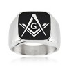 West Coast Jewelry Men's Masonic Shield Two-Tone Stainless Steel Ring - 3 of 3