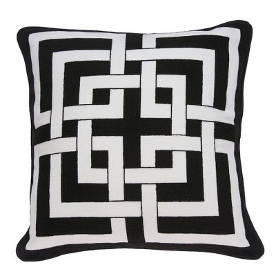 Parkland Collection,Abali Black And White Throw Pillow