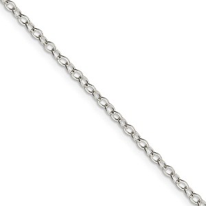 Black Bow Jewelry 2.5mm Sterling Silver Flat Open Cable Chain Necklace - 1 of 4