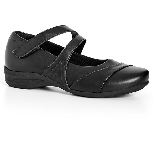 Women's Wide Fit Brooklyn Comfort Flat - Black | Cloudwalkers : Target