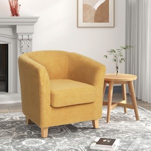 Modern Armchair Club Chairs Upholstered Club Chair Single Sofa Chair For Living Room,yellow-CENGHU - 1 of 4