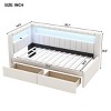 Platform Bed Frame Modern Upholstered with Built-In Drawers for Bedroom Storage Twin - 3irtyhousy - 4 of 4