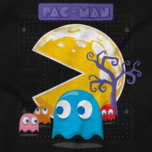 PACMAN Halloween Full Moon Night Hoodie Sweatshirt Women Men Brisco Brands - 1 of 4