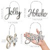 AuldHome Design Large Farmhouse Christmas Word Art Ornaments in Galvanized Rustic Tin Script; Jolly, Sleigh, Ho Ho Ho - 3 of 4