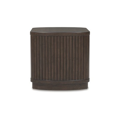 Korestone Dark Brown Mango Wood Square End Table with Storage