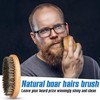 DOMETOUR Beard Brush Kit for Men Mustache Comb Beard Scissors Beard Bib Catcher Natural Boar Bristle Brush for Husband Dad Gifts - 3 of 4