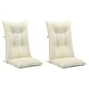vidaXL Highback Chair Cushion Set of 2 Cream Polyester, PP hollow fiber - 3 of 4