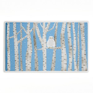 Stupell Industries Winter Birches & Owl Printed Plush Bath Mat And Bath Rug, Design By Darlene Seale, 18"X30" - 1 of 4