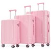 Vynxaria 3-Piece Durable ABS Hard Shell Suitcase Set Pink 20/24/28" Double Spinner Wheels Lightweight Design - 4 of 4