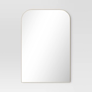 24" x 36" Infinity Mantle Mirror Brass - Threshold™: Rust-Resistant, Wall Mount, Modern Decor - 1 of 4