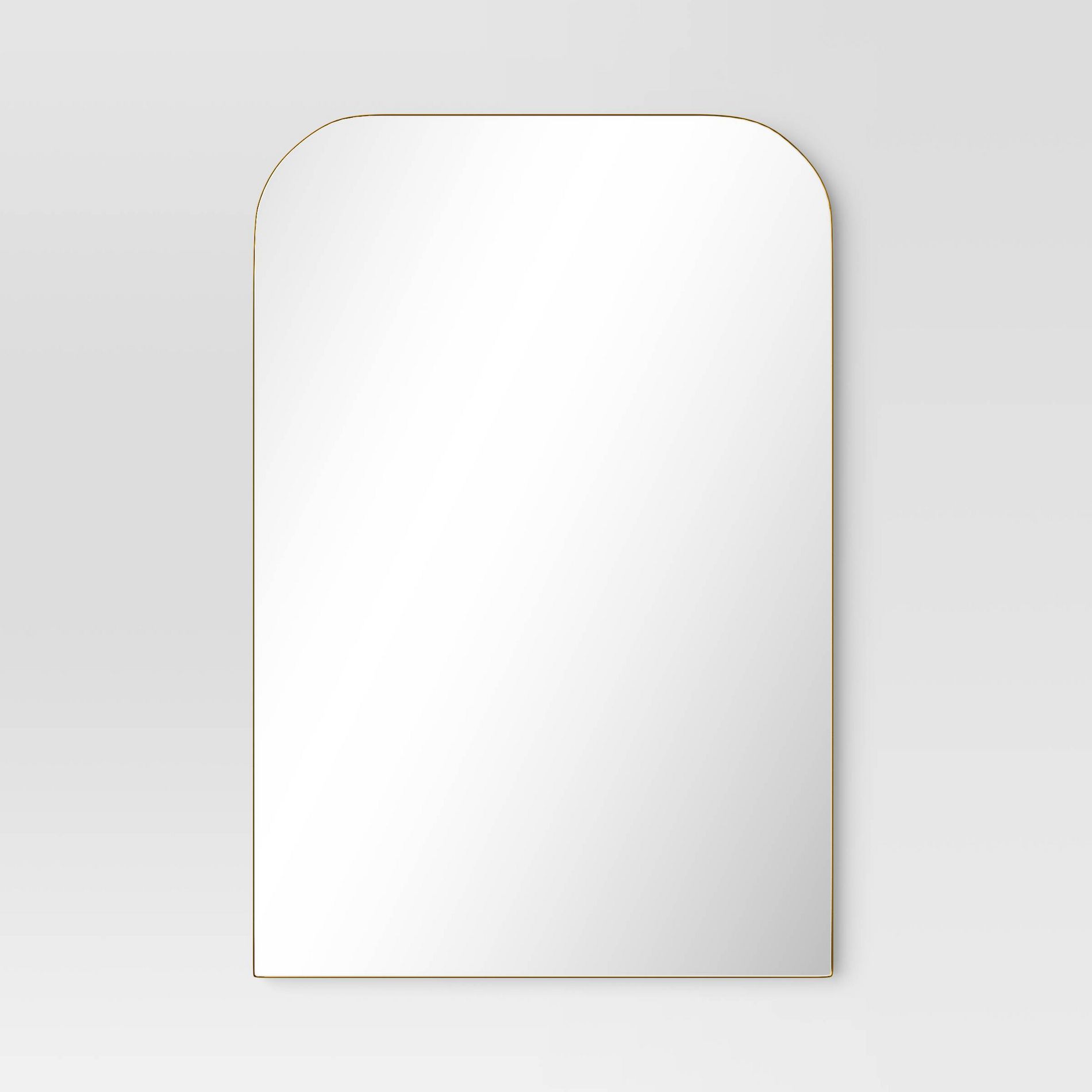 24" x 36" Infinity Mantle Mirror Brass - Threshold™: Rust-Resistant, Wall Mount, Modern Decor
