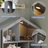 Senfot 2-Tier Kids Bookshelf & Toy Storage Organizer with Built-In Motion Sensor Light Wooden House-Shaped Book Rack, White - 3 of 4