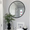 PexFix 20" Round Wall Mirror Circle Bathroom Mirror Black Metal Frame for Bathroom Entryway Bedroom Living Room Wall Mounted Modern Rustic Decor - 2 of 4