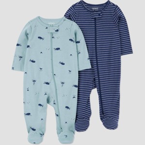 Carter's Just One You®️ Baby Boys' 2pk Nautical Sleep N' Play - Blue - 1 of 3