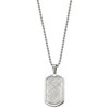 Black Bow Jewelry Men's Stainless Steel Scratch Finish Dog Tag Necklace, 24 Inch - 2 of 4