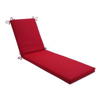 80" x 23" Outdoor/Indoor Chaise Lounge Cushion Splash Flame Red - Pillow Perfect