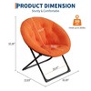 Comfy Oversized Saucer Chair for Adults, Soft Faux Fur Plush Folding Moon Chair, Metal Frame Reading Lounge Chair for Bedroom Living Room Dorm Office - 2 of 4