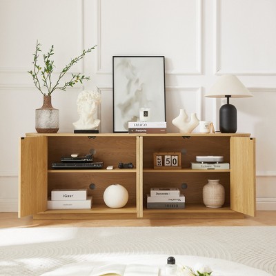 Hooseng TV Stand for Living Room, Mid Century Modern Entertainment Center, Sideboard Storage Cabinet TV Stand for Living Room