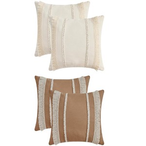 REGALWOVEN 4 Pcs Boho Modern Striped Decorative Throw Pillow Cover for Living Room Bed Sofa - 1 of 4