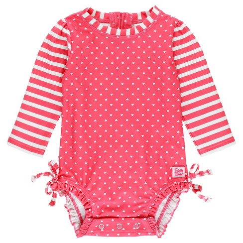 Baby Girls' Long Sleeve Colorblock Rashguard One Piece Swimsuit - Cat &  Jack™ Pink 18m : Target