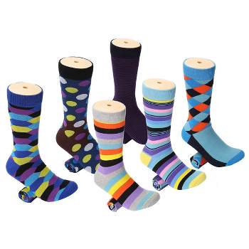 Mio Marino Men's  Colorful Funky Dress Socks 6 Pack