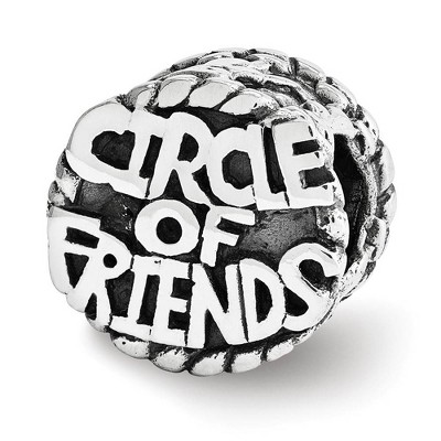 Black Bow Jewelry Circle of Friends Bead Charm in Antiqued Sterling Silver