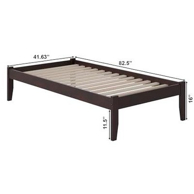 Espresso Twin XL Versatile Platform Bed with Upholstered Frame