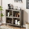 Coffee Bar Cabinet, Sideboard Buffet Cabinet with Sliding Door, Wood Display Accent Cabinet, for Living Room, Kitchen, Dining Room, Gray - 2 of 4
