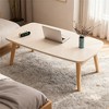 Foldable Coffee Table, Wooden Collapsible Laptop Desk for Small Spaces, Multi-Functional Side Table for Home Office, Bedroom and Living Room - 2 of 4