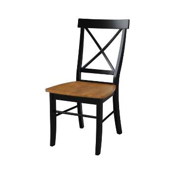 Set of 2 X Back Chairs with Solid Wood - International Concepts