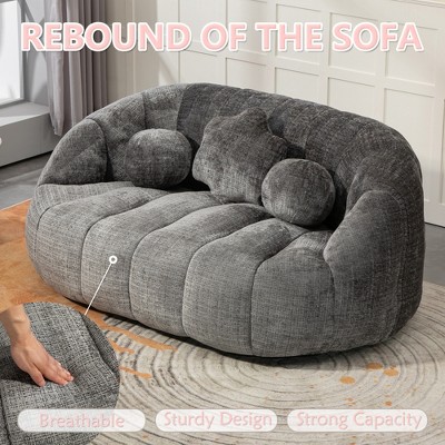 MOONMISS Chenille Bean Bag Chair Lazy Chair Durable Comfort Lounger High Back Bean Bag Chair Couch