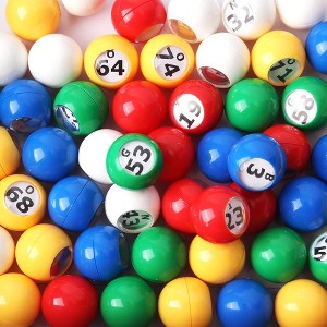 GSE 7/8" Multi-Color Replacement Bingo Balls with Easy Read Window for 9" Bingo Cage - 1 of 4