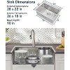 Stainless Steel Sink, Undermount Kitchen Sink Workstation with Pull-Down Faucet, Accessories, Modern Top Mount Workstation Sink - 2 of 4
