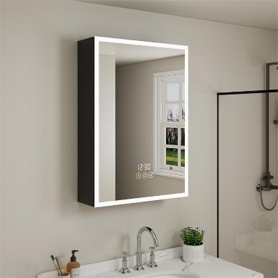 LED Bathroom Medicine Cabinet with Mirror, Surface or Recessed Mount, Defogger, Memory Function, 3-Color Lighting, USB & Outlet, Dimmer