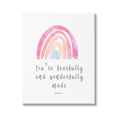 Stupell Industries Psalm 139:14 Rainbow Canvas Wall Art