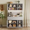 Nasitip Kitchen Pantry Storage Cabinet with Charging Station-Kitchen Hutch Cabinet with Microwave Stand&Drawers,Shelves for Living Room, Dining Room - 2 of 4