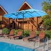 Aoodor 15 ft. Double Sided Patio Umbrella with Base Stand - 2 of 4