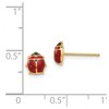 Black Bow Jewelry Kids 6mm Red Ladybug Post Earrings in 14k Yellow Gold and Enamel - 4 of 4