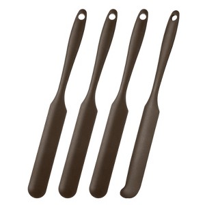 Unique Bargains Silicone Heat Resistant Non-Stick Long Handle Food Spatula for Jars 4 Pcs - 1 of 4