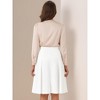 INSPIRE CHIC Women's High Waist Button Decor Vintage Pleated Flared Midi Skirt - 4 of 4