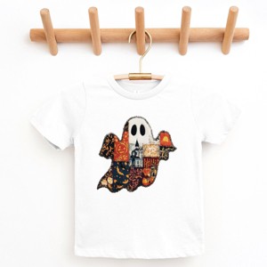 Patchwork Ghost Printed - Youth Short Sleeve Graphic T-Shirt and Toddler Short Sleeve Graphic T-Shirt - 1 of 4