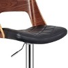 Sapphtopaz Bentwood Bar Stools with Upholstered, Swivel Barstools with Curved Seat and Back, Counter Height Bar Chairs for Kitchen, Living Room - 3 of 4
